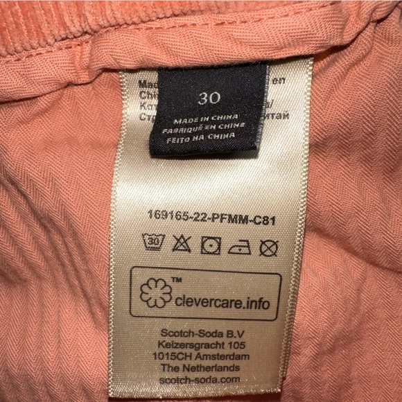 Scotch & Soda Men’s Mars Orange Organic Cotton Corduroy Jogger Shorts- Size 30 - Picture 11 of 12